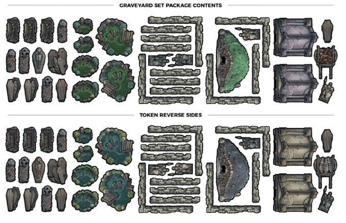 GTG Minis Tabletop Tokens - Graveyard Set - Gap Games