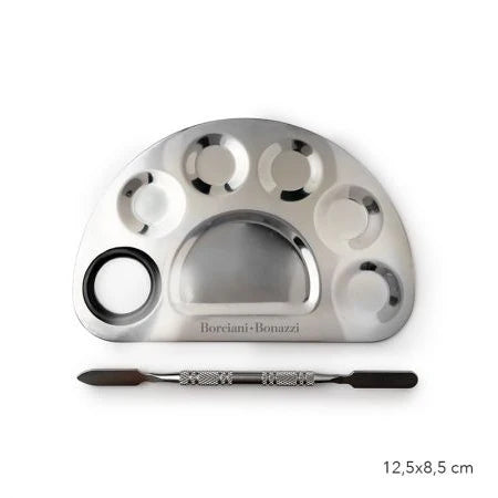 Borciani e Bonazzi - Half-Moon Shaped Stainless Steel Palette with Spatula Included