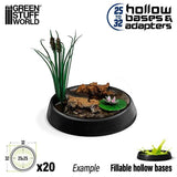 GREEN STUFF WORLD Hollow Plastic Bases - BLACK 32mm