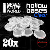 Hollow Plastic Bases - TRANSPARENT 32mm - Gap Games