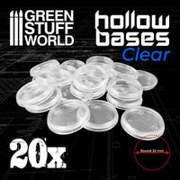 Hollow Plastic Bases - TRANSPARENT 32mm - Gap Games
