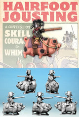 Hairfoot Jousting: Hairfoot Jouster riding a Pig.