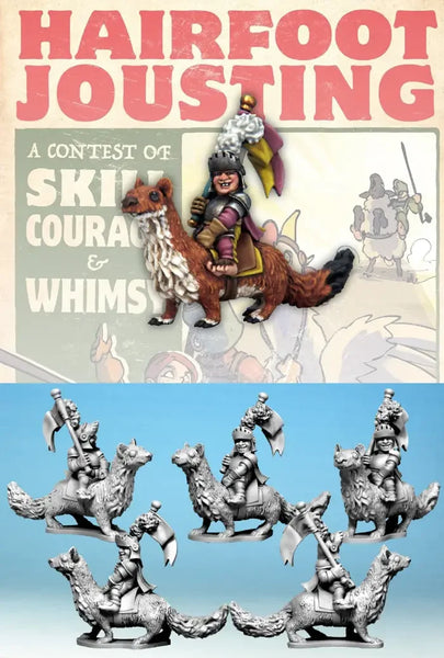 Hairfoot Jousting: Hairfoot Jouster riding a Giant Weasel.