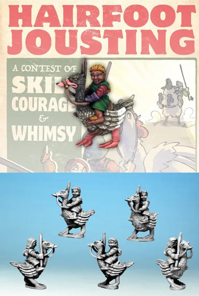 Hairfoot Jousting: Hairfoot Jouster riding a Goose.