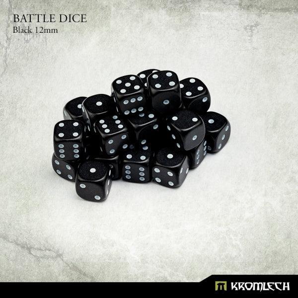 KROMLECH Battle Dice 25x Black 12mm - Gap Games