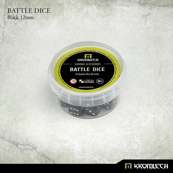 KROMLECH Battle Dice 25x Black 12mm - Gap Games