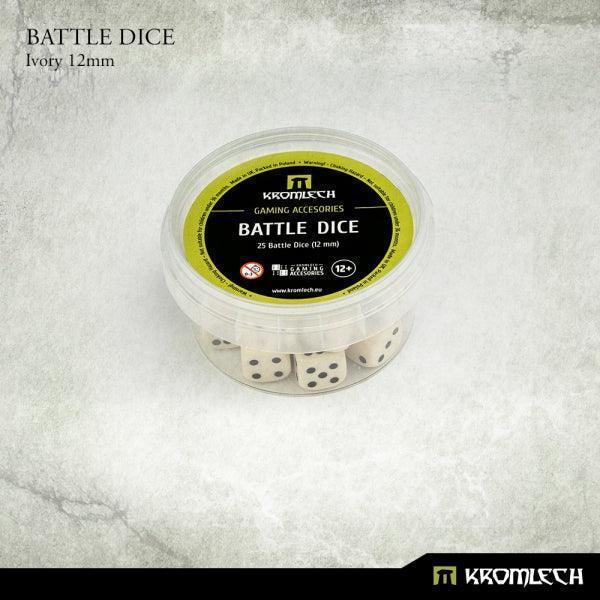 KROMLECH Battle Dice 25x Ivory 12mm - Gap Games