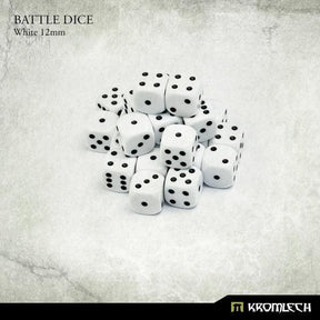 KROMLECH Battle Dice 25x White 12mm - Gap Games