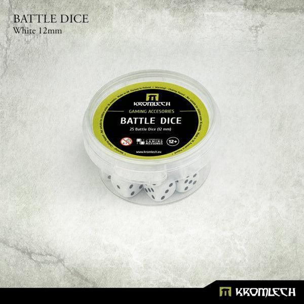 KROMLECH Battle Dice 25x White 12mm - Gap Games
