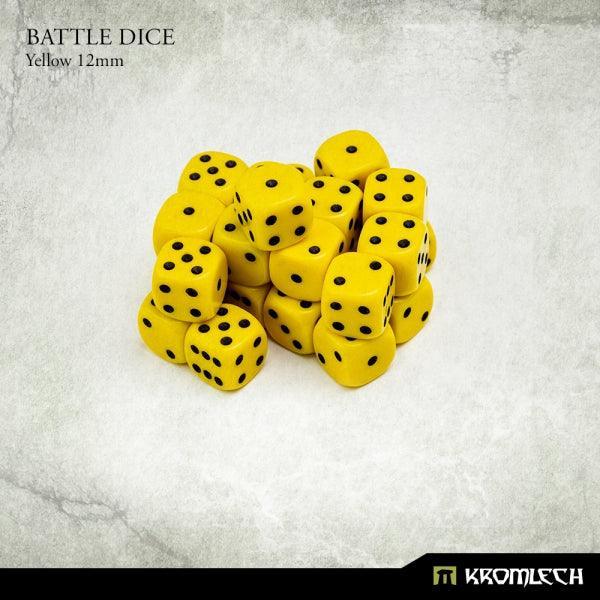 KROMLECH Battle Dice 25x Yellow 12mm - Gap Games