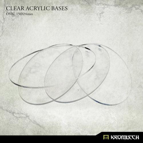 KROMLECH Clear Acrylic Bases: Oval 150x94mm (4) - Gap Games