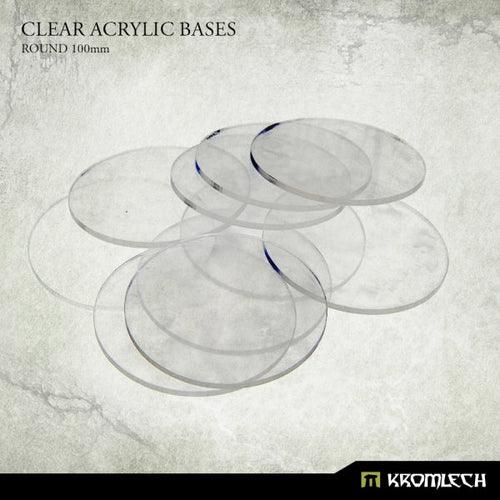 KROMLECH Clear Acrylic Bases: Round 100mm (5) - Gap Games