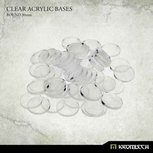 KROMLECH Clear Acrylic Bases: Round 30mm (40) - Gap Games