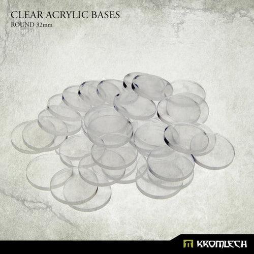 KROMLECH Clear Acrylic Bases: Round 32mm (40) - Gap Games