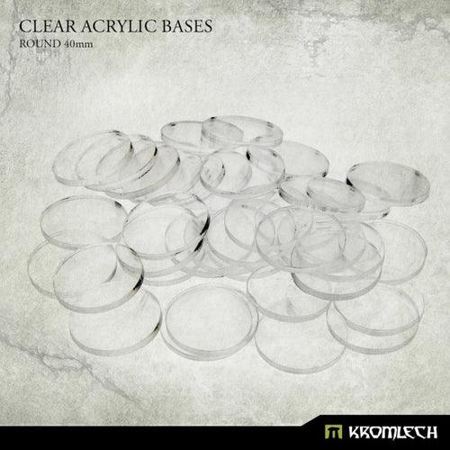 KROMLECH Clear Acrylic Bases: Round 40mm (25) - Gap Games
