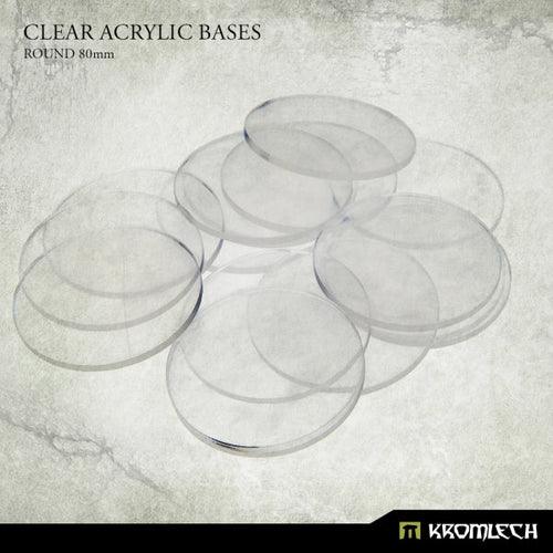 KROMLECH Clear Acrylic Bases: Round 80mm (10) - Gap Games