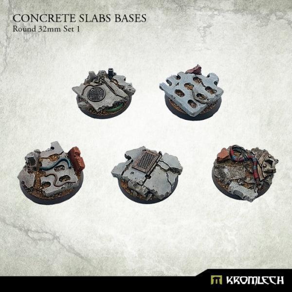 KROMLECH Concrete Slabs Round 32mm Set 1 (5) - Gap Games