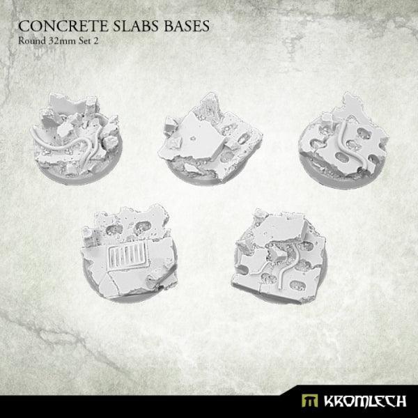 KROMLECH Concrete Slabs Round 32mm Set 2 (5) - Gap Games