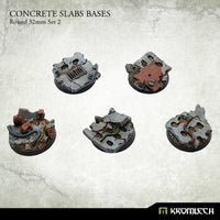 KROMLECH Concrete Slabs Round 32mm Set 2 (5) - Gap Games