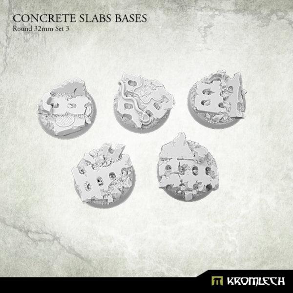 KROMLECH Concrete Slabs Round 32mm Set 3 (5) - Gap Games