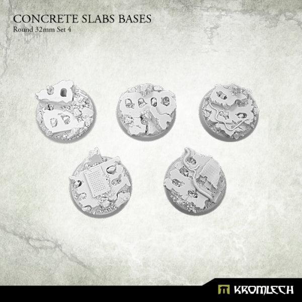 KROMLECH Concrete Slabs Round 32mm Set 4 (5) - Gap Games