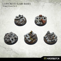 KROMLECH Concrete Slabs Round 32mm Set 4 (5) - Gap Games