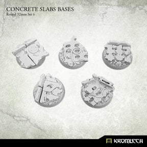 KROMLECH Concrete Slabs Round 32mm Set 6 (5) - Gap Games