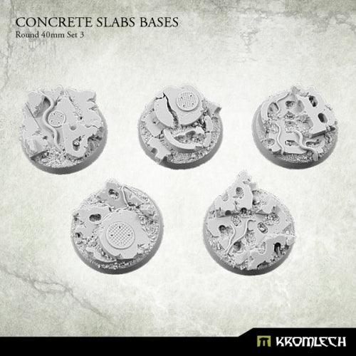 KROMLECH Concrete Slabs Round 40mm Set 3 (5) - Gap Games