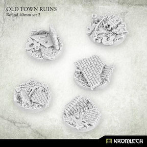 KROMLECH Old Town Ruins Round 40mm Set 2 (5) - Gap Games