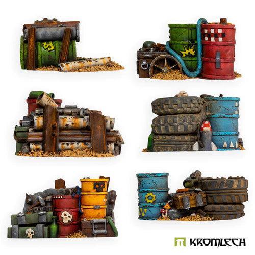 KROMLECH Orc Junk City Fuel and Ammo Piles (6) - Gap Games