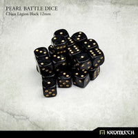 KROMLECH Pearl Battle Dice 25x Chaos Legion Black 12mm - Gap Games