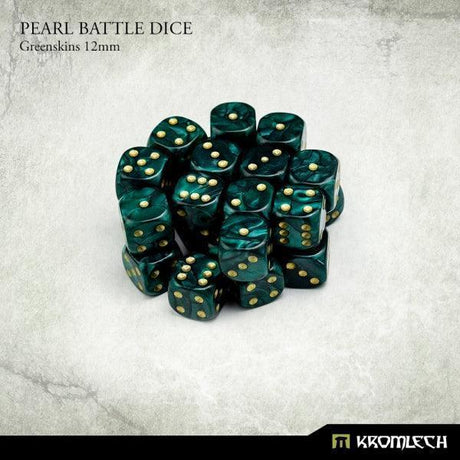 KROMLECH Pearl Battle Dice 25x Greenskins 12mm - Gap Games