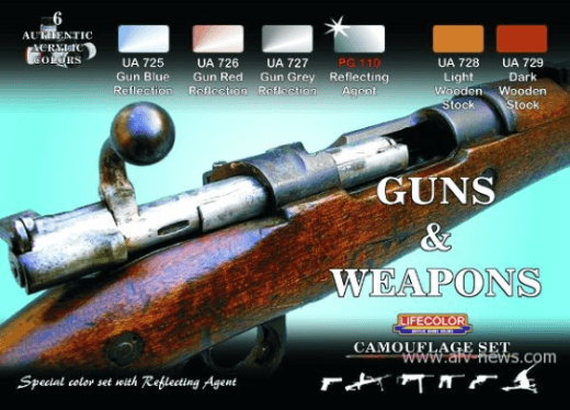 Lifecolor Guns And Weapons Acrylic Paint Set - Gap Games