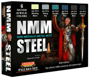 LifeColor Non Metallic Metal Paint Set 2 STEEL (22ml x 6) - Gap Games