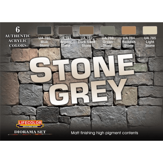 Lifecolor Stone Grey Acrylic Paint Set - Gap Games