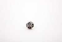 LPG Dice Set - Metal RPG Serif Black/Brass - Gap Games