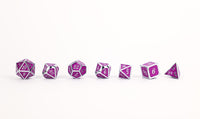 LPG Dice Set - Metal RPG Serif Purple/Silver - Gap Games