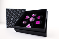 LPG Dice Set - Metal RPG Serif Purple/Silver - Gap Games