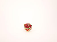 LPG Dice Set - Metal RPG Serif Red/Gold - Gap Games