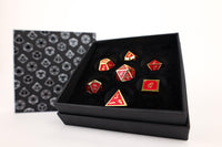 LPG Dice Set - Metal RPG Serif Red/Gold - Gap Games