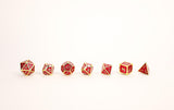 LPG Dice Set - Metal RPG Serif Red/Gold - Gap Games