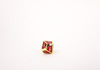 LPG Dice Set - Metal RPG Serif Red/Gold - Gap Games