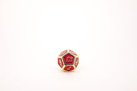 LPG Dice Set - Metal RPG Serif Red/Gold - Gap Games