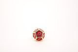 LPG Dice Set - Metal RPG Serif Red/Gold - Gap Games