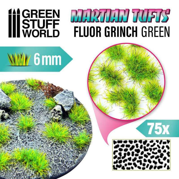 GREEN STUFF WORLD Martian Fluor Tufts - FLUOR GRINCH GREEN