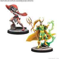Marvel Crisis Protocol Miniatures Game Mighty Thor, Lady Sif, Classic Thor, & Classic Loki - Gap Games