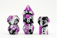 MDG 16mm Pride Sharp Edge Silicone Rubber Poly Dice Set: Asexual - Pre-Order - Gap Games