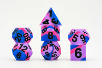 MDG 16mm Pride Sharp Edge Silicone Rubber Poly Dice Set: Bisexual - Pre-Order - Gap Games