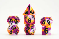 MDG 16mm Pride Sharp Edge Silicone Rubber Poly Dice Set: Lesbian - Pre-Order - Gap Games