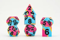 MDG 16mm Pride Sharp Edge Silicone Rubber Poly Dice Set: Pansexual - Pre-Order - Gap Games